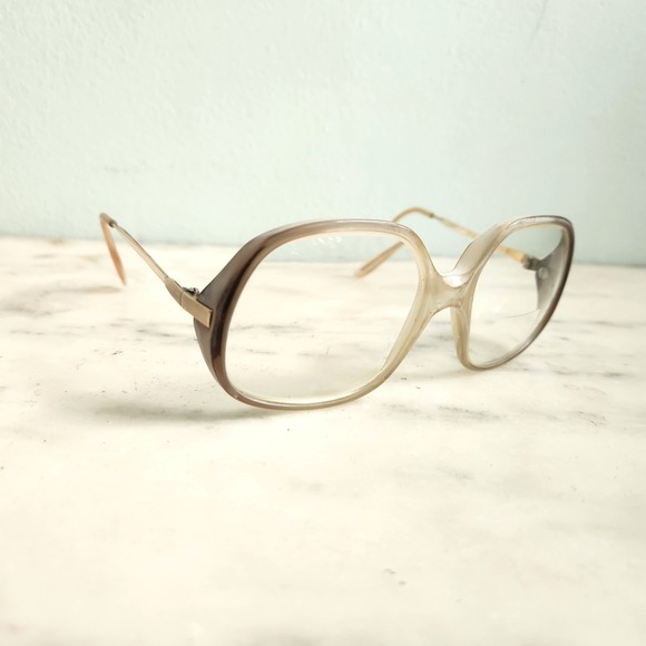 Vintage Martine‎ L\'amy Frame France Gold Eyeglasses Frames Oversized Square